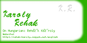 karoly rehak business card